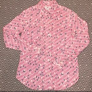 Vineyard Vines Sailboat Cotton Button Down Top Boat Nautical Pink Blue White XS